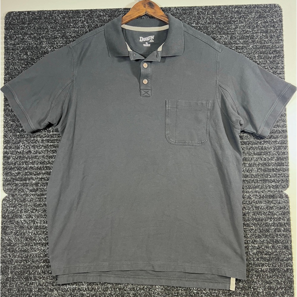 Duluth Trading Co. Polo‎ Shirt Relaxed Fit Short Sleeve Black XL